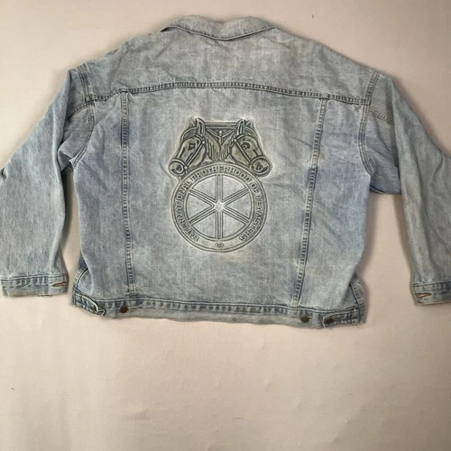 Vintage International Brotherhood Of Teamsters Denim Jacket 3-XL USA Made - product listing photo