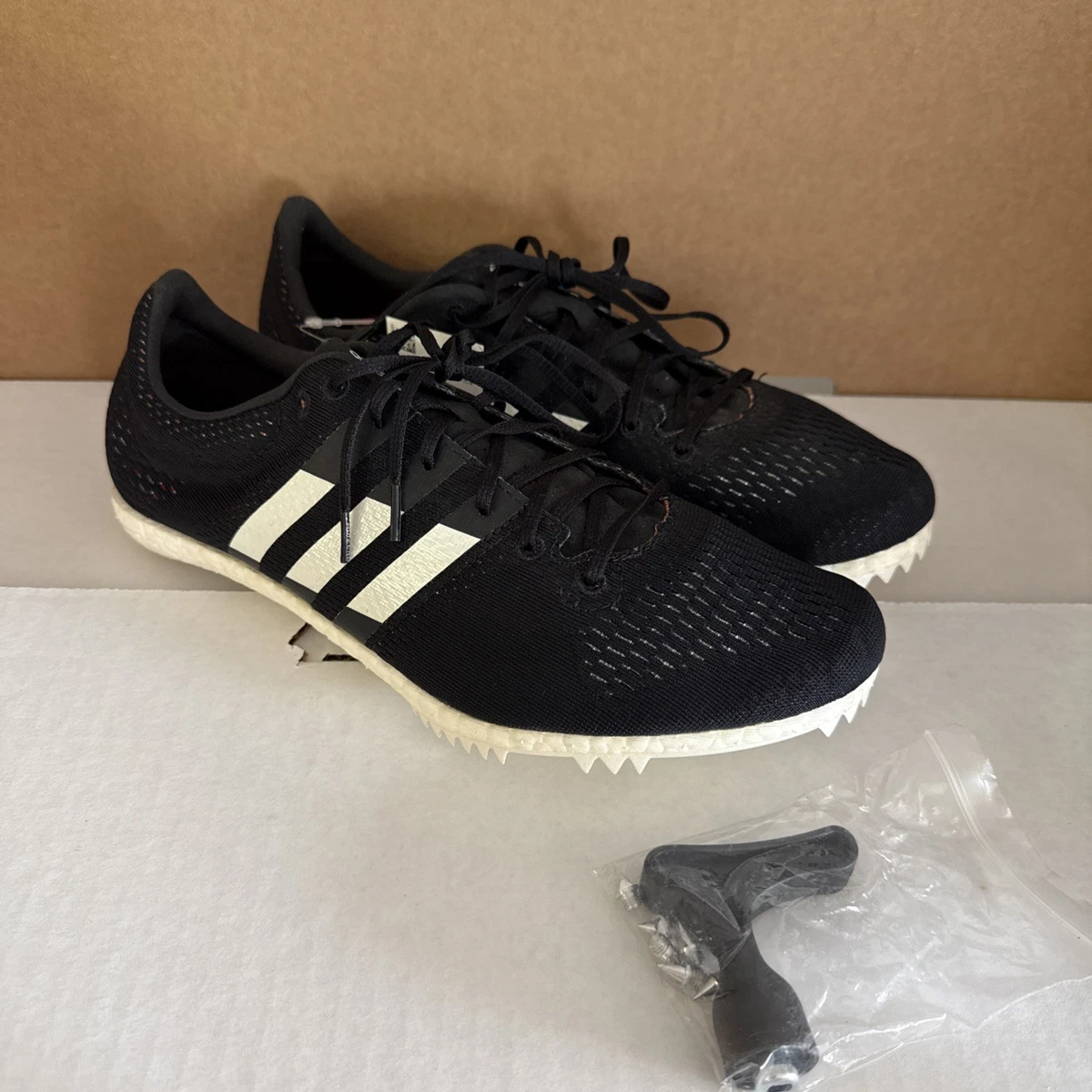 Adidas Adizero Avanti Boost  Sz 8.5 Track Field Spikes Cleats Black White CG3831 adidas Adizero Avanti Distance Spike | Marathon Sports main image 4