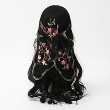 Embroidery Square Scarf Women Hijab Muslim 70 70Cm Shawl Mesh Headscarf Bandana