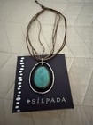 Silpada Pendant Howlite Cord Necklace N1804 Turquoise Sterling Silver Brass — photo 5