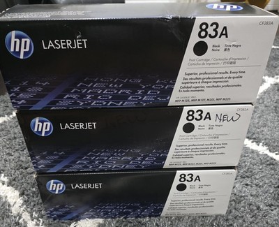 HP 83A / HP 83X Black - Print Cartridges - 3 Pack - CF283A / CF283X - Sealed