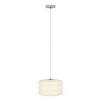 Eglo Tortora Pendelleuchte HäNgeleuchte Chromfarben Weiß Glas Metall 30 X 150 Cm