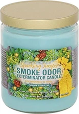 Smoke Odor Exterminator 13oz Jar Candle, Sparkling Juniper Scented Odor Remover