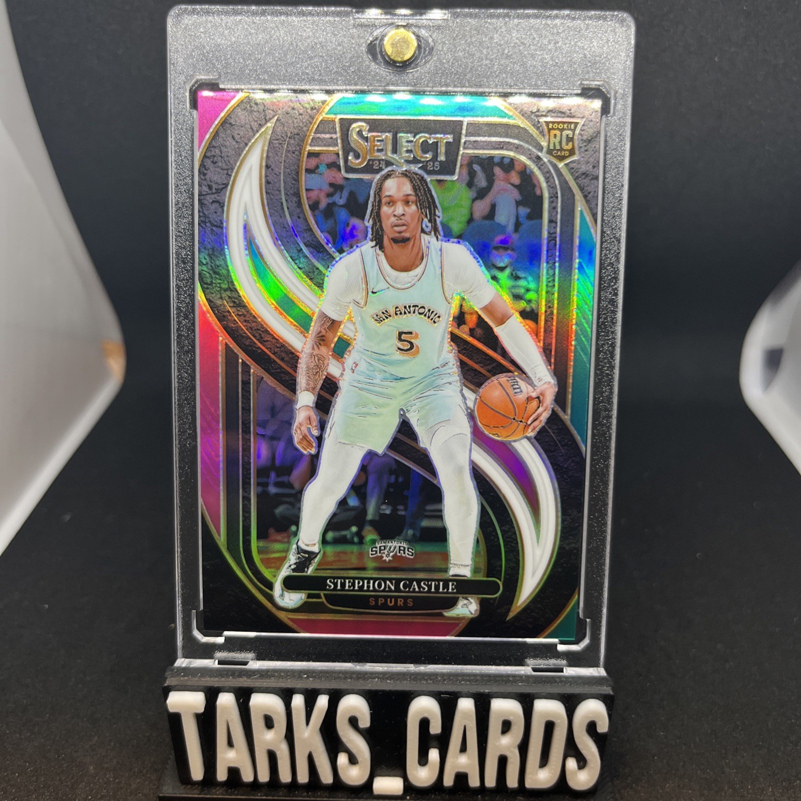 2024-25 Panini Select Premier Stephon Castle #72 Teal White Pink Prizm /49 (RC)