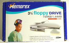 Memorex - FD-05PUW - USB External 3.5in Floppy Drive 720KB/1.44MB for PC and MAC