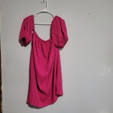 Womens Dress Shein Size Large Sundress Magenta Pink Off Shoulder Hoco Rush Dance