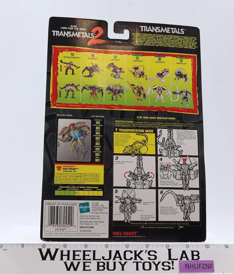 Figura Hasbro Rattrap Transformers Beast Wars Walmart 1999 exclusiva NUEVA SELLADA Foto 2 de 4