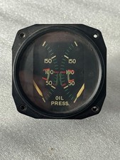 Cockpitinstrument, Flugzeuginstrument, Öldruck 2-Mot., Original