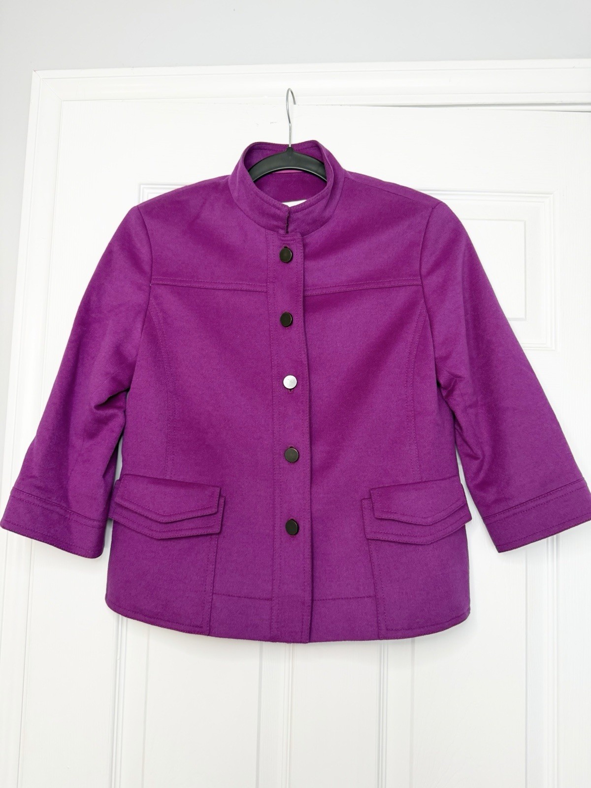 Akris Punto Size US 6 • Pink Wool Angora Blazer Jacket Professional Designer