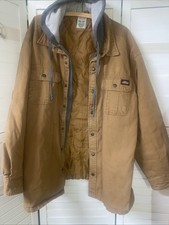 Dickies Men's Tan Canvas Hooded Arctic Shield Insulated Work Jacket Size XXL