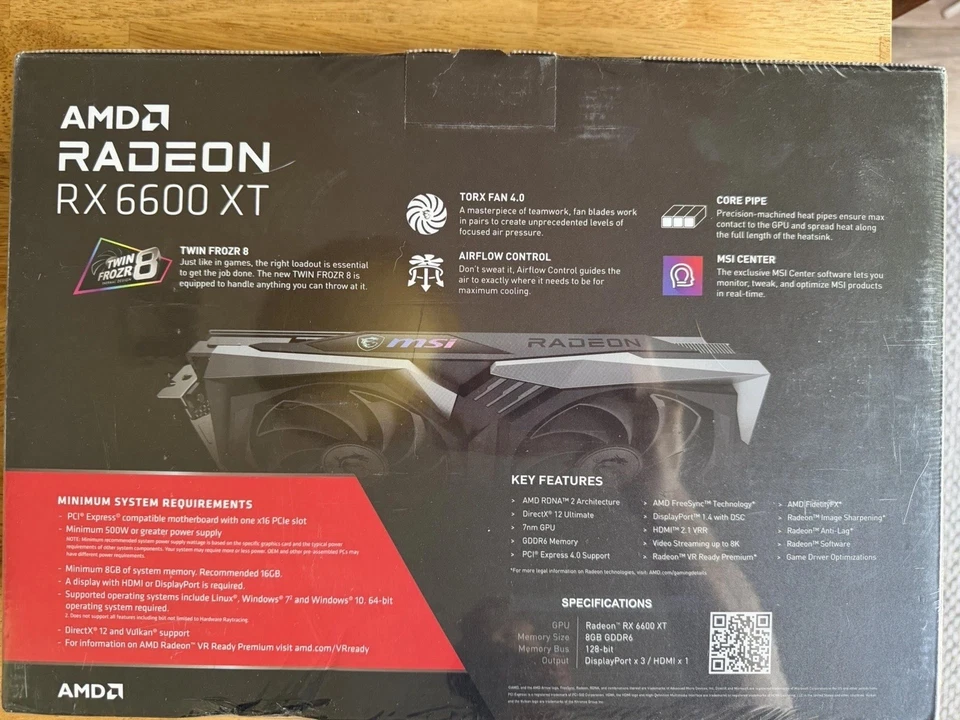 MSI Radeon RX 6600 XT GAMING X 8GB GDDR6 Graphics Card - Image 2 of 3