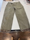 Carhartt Flannel-Lined Green Cotton Work Pants 34x30? Custom Check Photos Sizes — photo 3