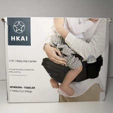 HKAI Baby Hip Carrier 7-44Ibs/3.2-20kg Adjustable Waist Black Pre-owned