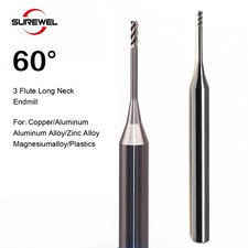 Carbide End Mills Micro Diameter Long Neck Mini Milling Cutter For Aluminum1-3mm
