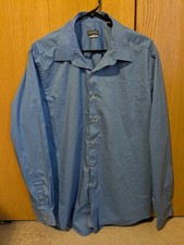 Van Heusen Shirt, Men's Size XL 17-17.5, Blue, Button Up, Long Sleeve, Slim Fit