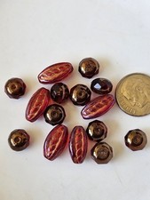 Czech Glass Red Ruby Red Bead Mix  D8 