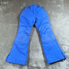Lands End Snow Pants Kids 7S Blue Grow A Long Ankle Zip Ski Snowboard Waterproof