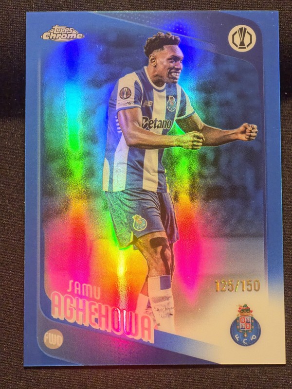 Samu Aghehowa /150 Blue Refractor 2025-26 Topps Chrome UCC #133 FC Porto
