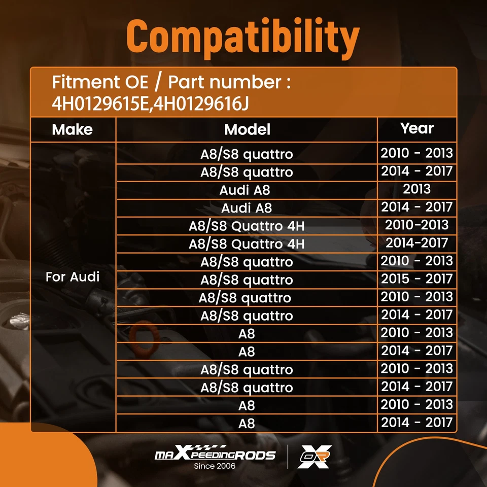 Air Intake Supply Hose Pair for Audi A8 S8 Quattro 2010,2011,2012,2013,2014-2017 - Image 2 of 4