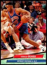 1992 Gerald Glass Fleer BASKETBALL #257 Detroit Pistons