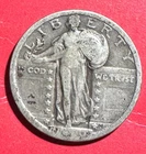 1920 US Standing Liberty SILVER Quarter! "Philadelphia" Mint! FINE! Old US Coin!
