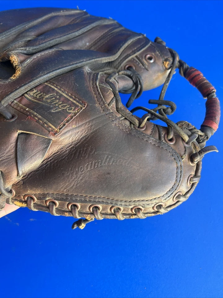 Guante de cuero Rawlings Catcher’s vintage, años 50 buen estado envío rápido Foto 4 de 4