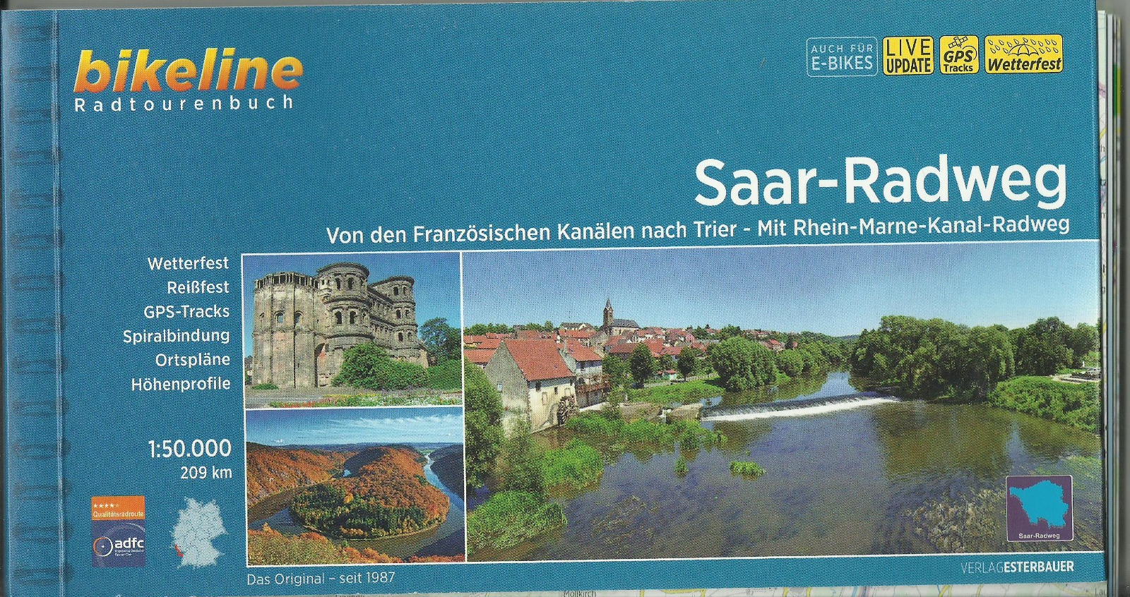 Saar-Radweg: Von den Französischen Kanälen nach Trier - Mit Rhein-Marne-Kanal-Radweg, 210 km, 1:50.000 (Bikeline Radtourenbücher) - Bild 3