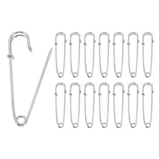 30pcs Safety Pins 65mm Electroplated Large Safety Pin for Clothes, Silver