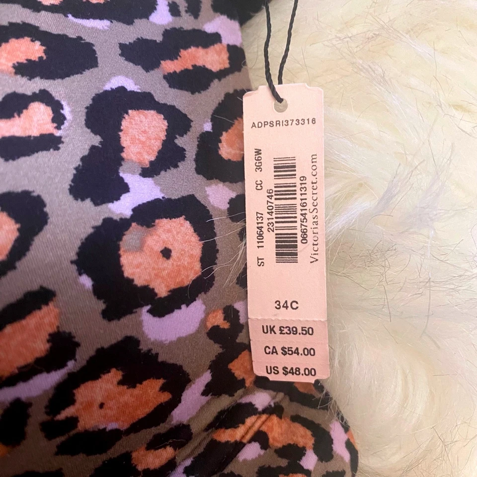 Sutiã Victoria's Secret Bombshell Mergulho Push Up Estampa de Leopardo 34C Novo com etiquetas Sexy - Imagem 3 de 4