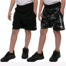 Champion Youth Boys 2-Pack Drawstring French Terry Shorts Camo Black XS 5/6