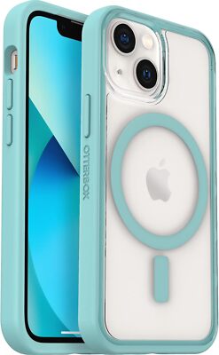 OtterBox Clear Case with Colorful Grip Edge for iPhone 13 Mini-Clear/Light Blue