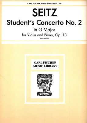 FISCHER SEITZ STUDENT'S CONCERTO NO. 2 IN G MAJOR VIOLIN AND PIANO OP. 13 BOOK