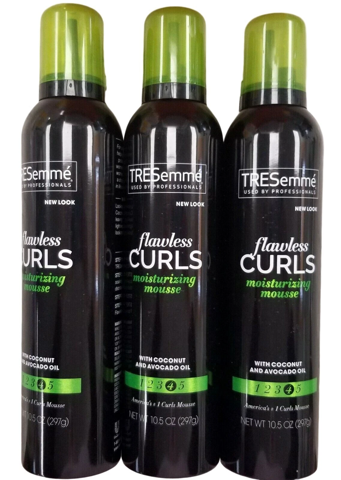 TRESemme MOUSSE FLAWLESS CURLS Extra Hold 10.5oz  3 pack  green