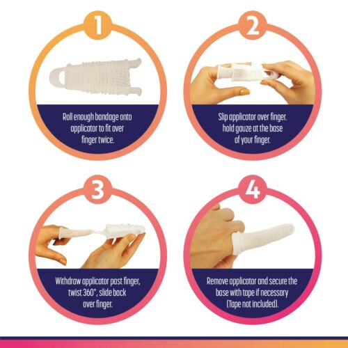 Snugfast Finger Tubular Gauze Bandage with Applicator 1.5cm x 20m Roll - Picture 4 of 7