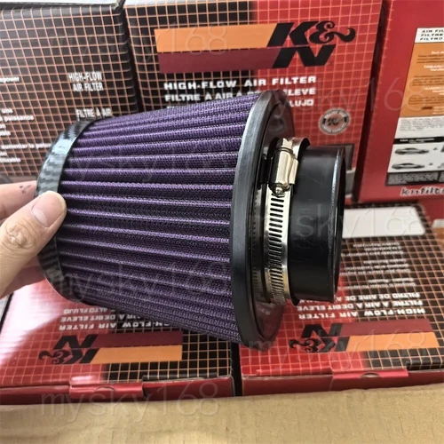 Filtro de aire frío color carbono K&N alto flujo rendimiento carreras deporte -3 pulgadas - Imagen 4 de 7