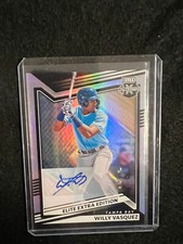 2022 Elite Extra Edition Base Black Auto Willy Vasquez #169 Tampa Bay Rays