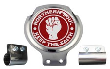 Northern Soul Red & White Design Scooter Bar Badge - FREE BRACKET & FIXINGS