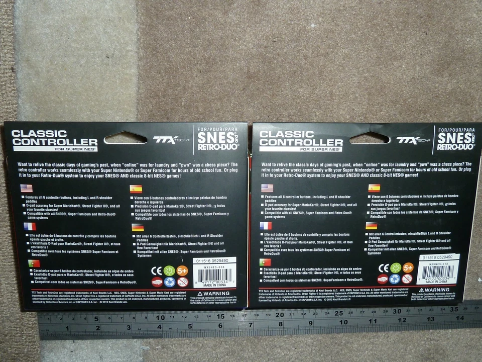 2 x SUPER NINTENDO SNES RETRO DUO CONTROLLER GAMEPAD GAME CONTROL PAD BRAND NEW! - Image 2 of 2