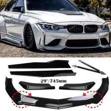 Front Bumper Lip Spoiler Splitter Side Skirt Rear Lip Universal For BMW Body Kit