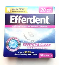 Efferdent Denture Cleaner Anti-Bacteriall 5-in-1 Essential Clean 20 Tablets