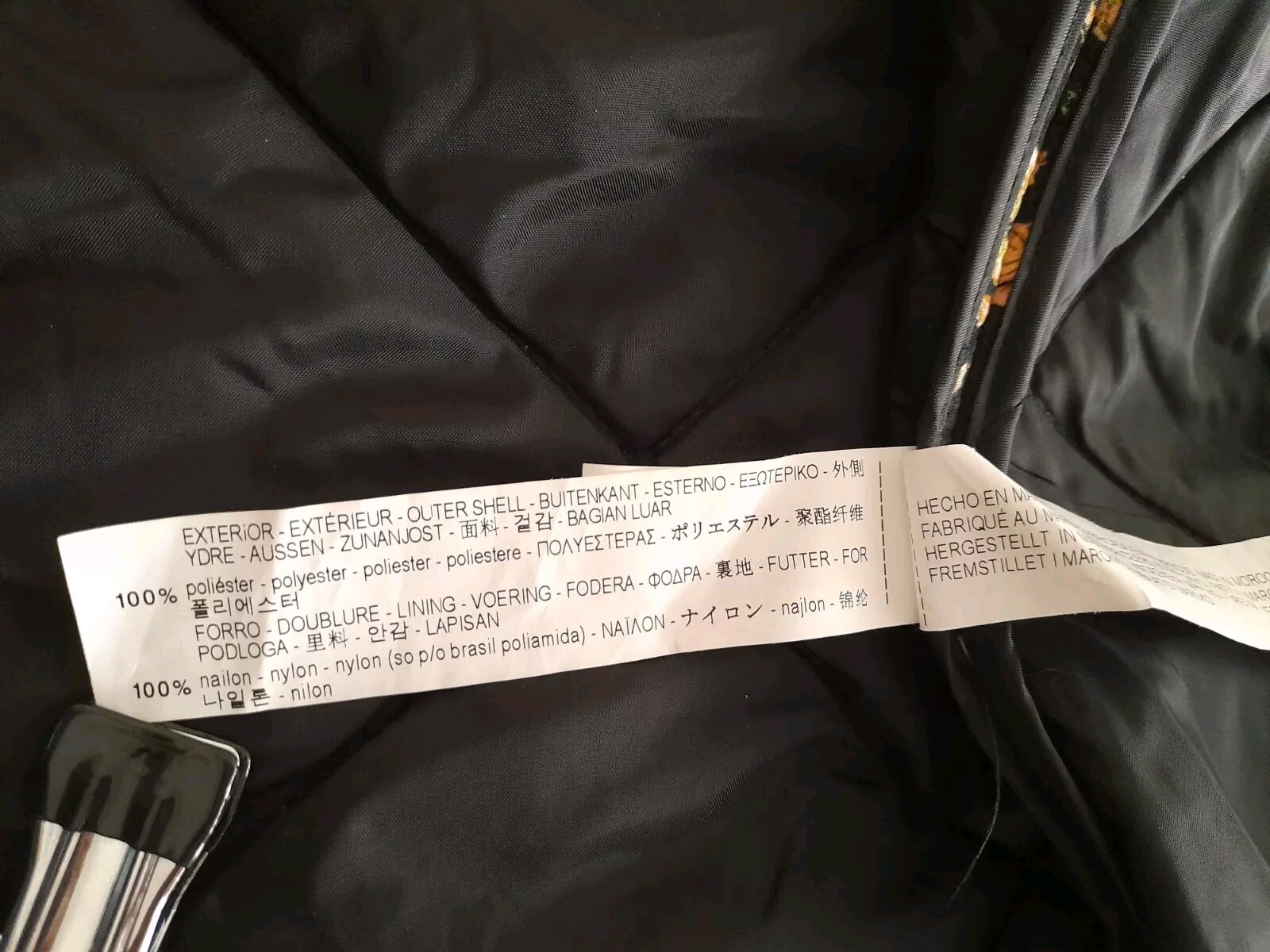 Zara Basic Outerware Black With Orange Roses 🌹 Q… - image 8