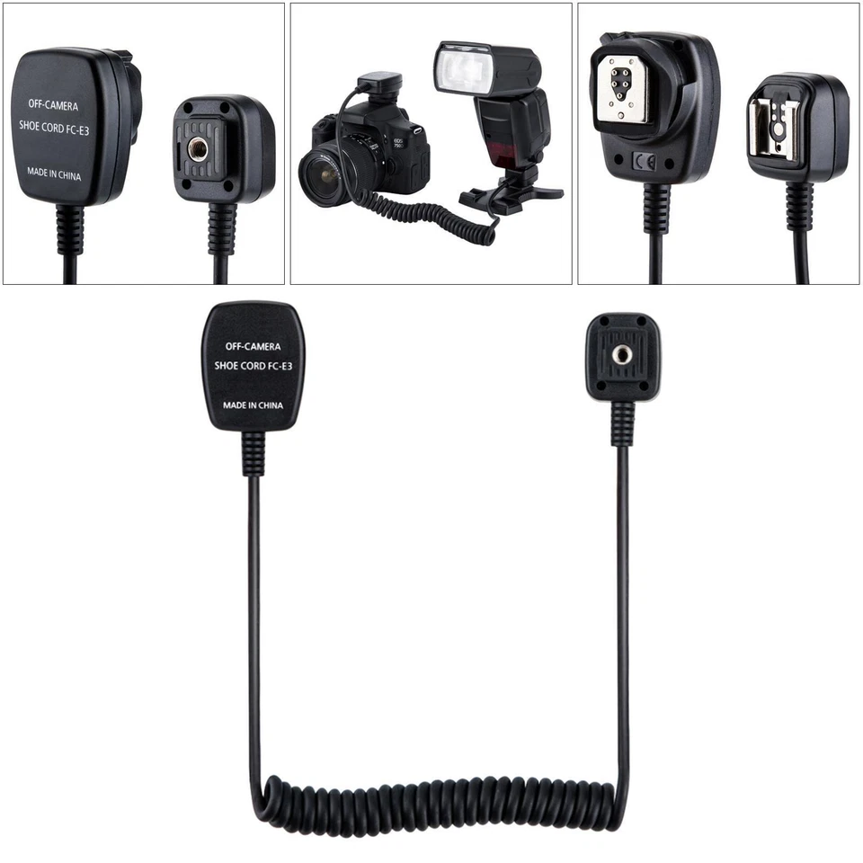 TTL Off-Camera Hot Shoe Flash Sync Cable Cord for Canon DSLR - Image 3 of 4