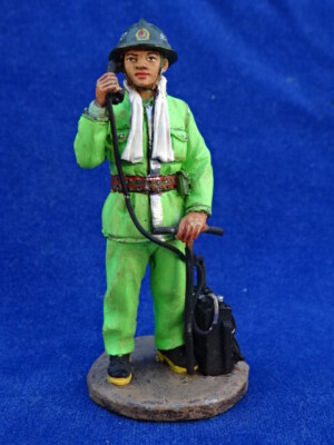 Figurine En Plomb Del Prado 1/32 - Pompier / Firefighter - Échelle 54 Mm - Occasion