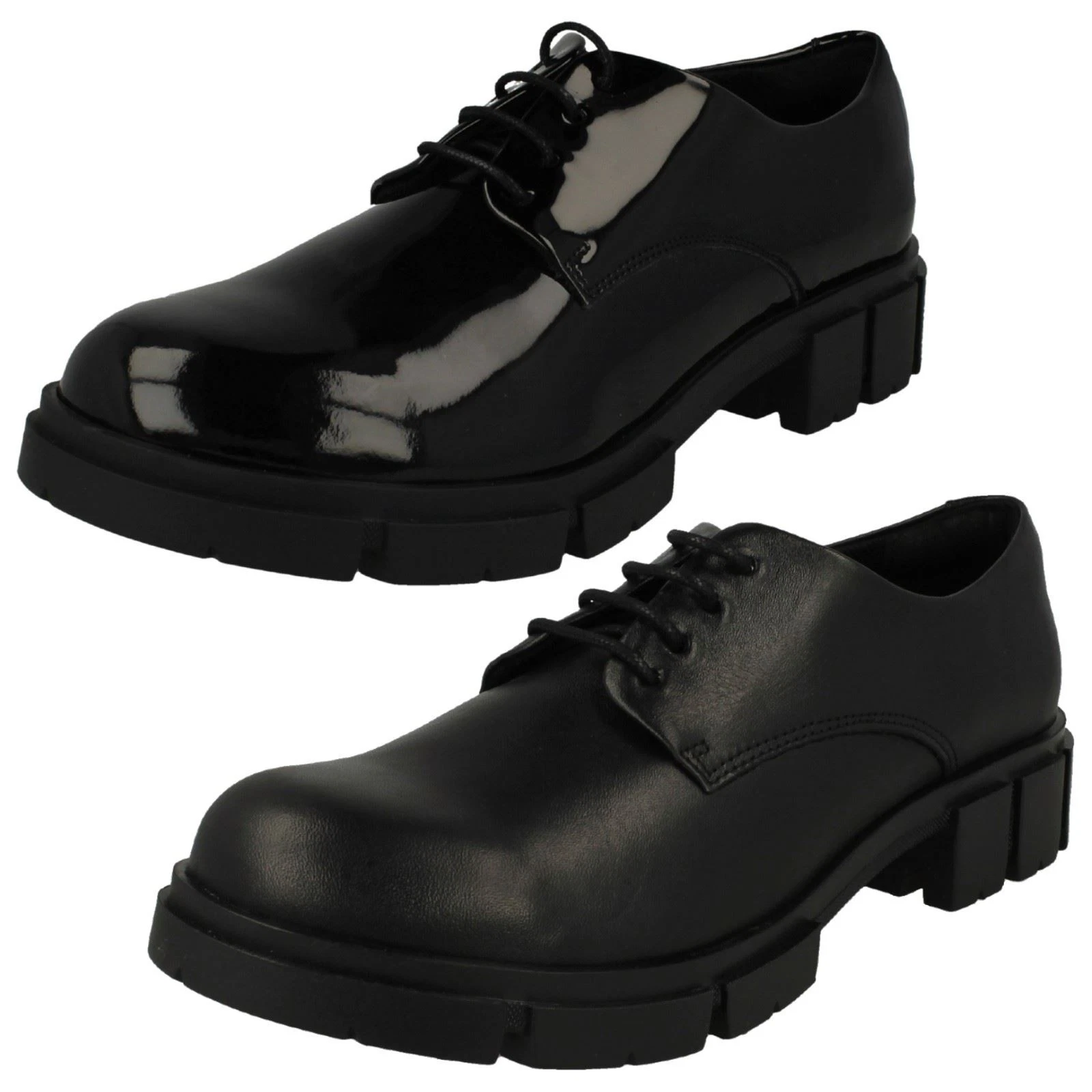 Scarpe stringate "Ladies Clarks" moderne suola super grossa pizzo teala