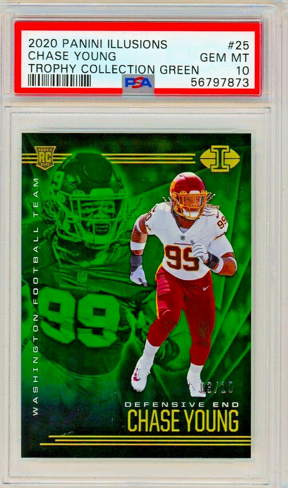 Chase Young Panini Illusions #25 Trophy Collection Green
