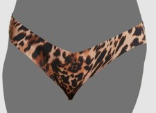  26 Commando Women Brown Jaguar Swirl Microfiber Thong Intimates Panties Sz M/L