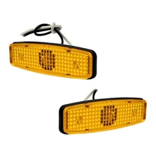 2Pcs Amber Rectangle JDM Side Marker Lights Clearance Lamp for Trailer RV Truck