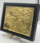 Collectible Glass Wall Art: Old World Antique Africa Map, Gold Glass/Wood Frame
