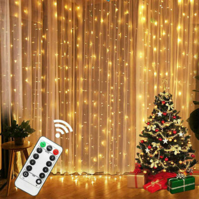 LED Lichtervorhang Lichterkette Lichternetz Licht Fenster Innen Weihnachten.Deko