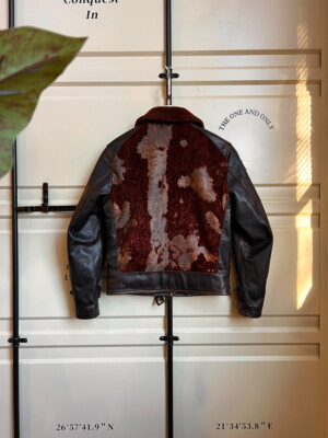 ジャケット・アウター grunge patchwork leather jacket brown 1980s Patchwork Leather Jacket Free Shipping - The Vintage Twin